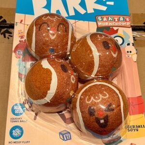 BARK Set of 4 Gingerbread Boys Tennis Balls (2Packs)